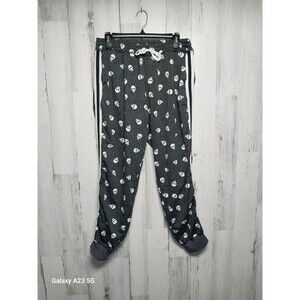 Lularoe Women's XL Gray Skull Print Jogger Side Stripes